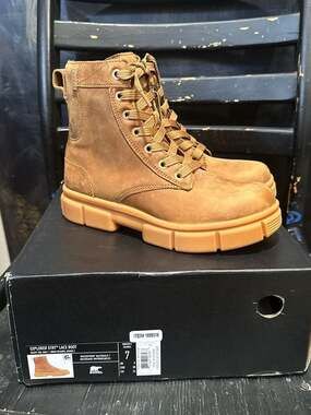 SOREL Women's Explorer STRT Waterproof Lace-Up Boot in Velvet Tan